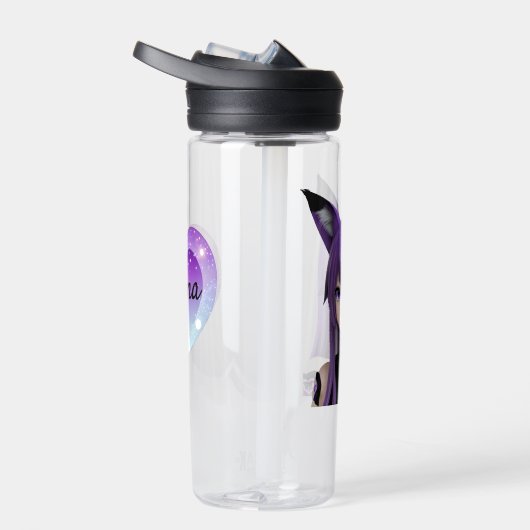 かわいいアニメキツネの女パーソナライズされたの子 ウォーターボトル (右面)