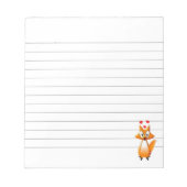 かわいいアニメキツネ動物が並ぶ ノートパッド (正面)