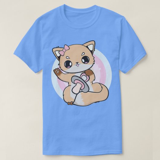 かわいいアニメキツネSootherとかわいいOtaku P Tシャツ (デザイン正面)