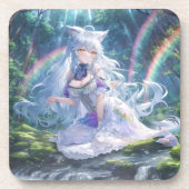 かわいいアニメキャットガールコースター | 愛らしいかわいい コースター (正面)