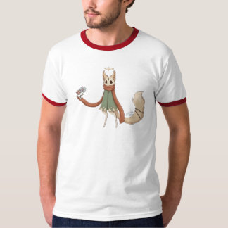 かわいいアニメキャラ赤リンガーTシャツ Tシャツ