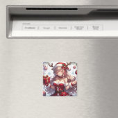 かわいいアニメクリスマス少女 マグネット (インサイチュ (食洗機))