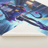 かわいいアニメゲーマーガール&キャット |大 シェルパブランケット (3/4)