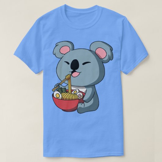かわいいアニメコアラベアアジア麺日本のラム Tシャツ (デザイン正面)