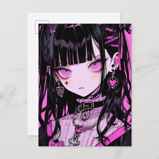 かわいいアニメゴシックガール ポストカード (正面/裏面)