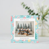 かわいいアニメスタイルの淡いイラストのホリデーカード シーズンカード (スタンド正面)