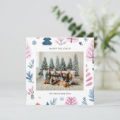 かわいいアニメスタイルの パステルカラーイラスト ホリデーカード (スタンド正面)