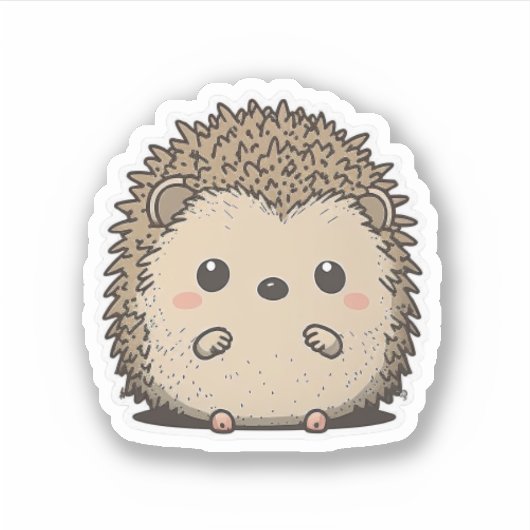 かわいいアニメスタイルヘッジホグステッカー シール (正面)