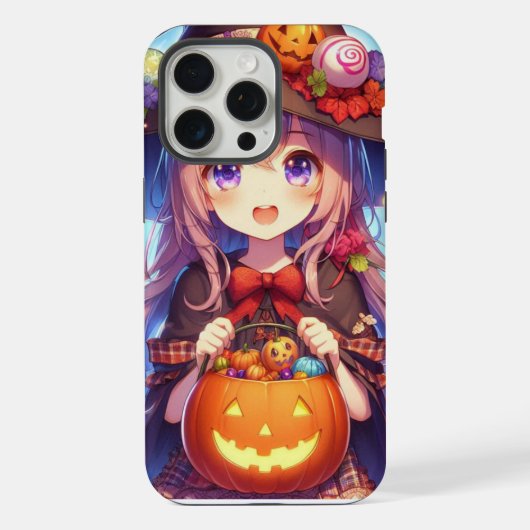 かわいいアニメハロウィン魔女 iPhoneケース (裏面)