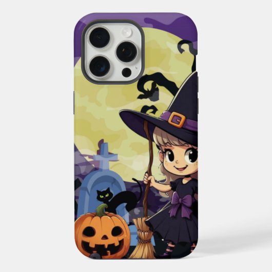 かわいいアニメハロウィン魔女 iPhoneケース (裏面)