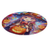 かわいいアニメハロウィーンの魔女 カッティングボード (角)