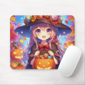 かわいいアニメハロウィーンの魔女 マウスパッド (マウス)