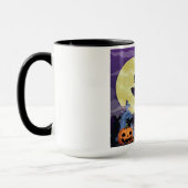 かわいいアニメハロウィーンの魔女 マグカップ (左)