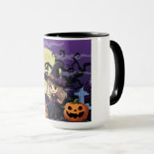 かわいいアニメハロウィーンの魔女 マグカップ (正面右)
