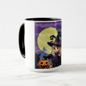 かわいいアニメハロウィーンの魔女 マグカップ (正面左)