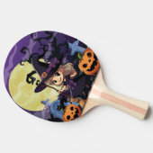 かわいいアニメハロウィーンの魔女 卓球ラケット (横)