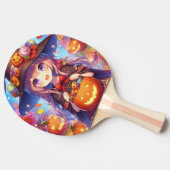 かわいいアニメハロウィーンの魔女 卓球ラケット (横)