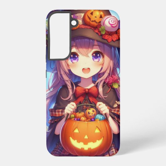 かわいいアニメハロウィーンの魔女 SAMSUNG GALAXYケース (裏面)