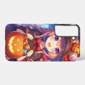 かわいいアニメハロウィーンの魔女 SAMSUNG GALAXYケース (裏面横)