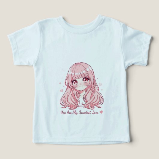 かわいいアニメバレンタインスウェットシャツ (デザイン正面)