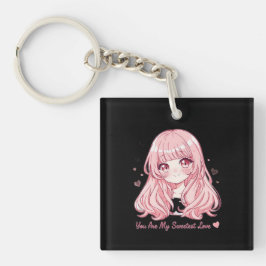 かわいいアニメバレンタインスウェットシャツ キーホルダー