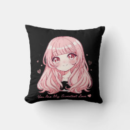 かわいいアニメバレンタインスウェットシャツ クッション