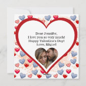 かわいいアニメパーソナライズされたカップルのバレンタインデー シーズンカード (裏面)