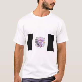 かわいいアニメプログラマーガールTシャツ | かわいいコーディング Tシャツ