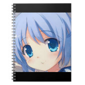 かわいいアニメマンガ女の子ブルーアイスミレ ノートブック (正面)