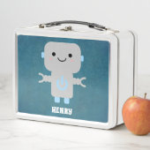 かわいいアニメロボット 青 メタルランチボックス (インサイチュ)