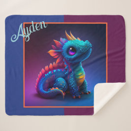 かわいいアニメーションベビードラゴンシェルパブランケット シェルパブランケット