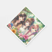 かわいいアニメ女子バースデーパーティー スタンダードランチョンナプキン (角)