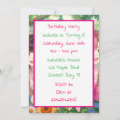 かわいいアニメ女子バースデーパーティー 招待状 (裏面)