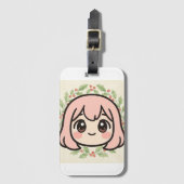 かわいいアニメ女子荷物タグ ラゲッジタグ (正面縦)