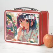 かわいいアニメ女子食べ女子イチゴ メタルランチボックス (インサイチュ)