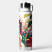 かわいいアニメ女子食べ物女子イチゴ |夏の日 ウォーターボトル (背面)