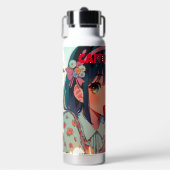 かわいいアニメ女子食べ物女子イチゴ |夏の日 ウォーターボトル (正面)