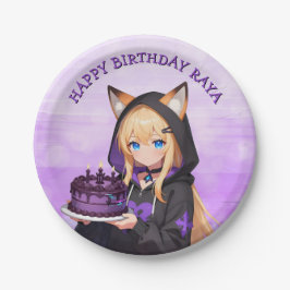 かわいいアニメ娘の誕生日パーティー ペーパープレート