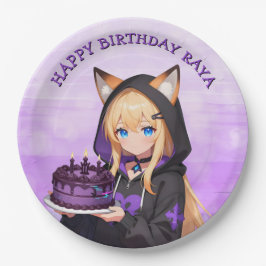 かわいいアニメ娘の誕生日パーティー ペーパープレート