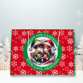 かわいいアニメ小妖精や小人クリスマスパーソナライズされた ラージペーパーバッグ