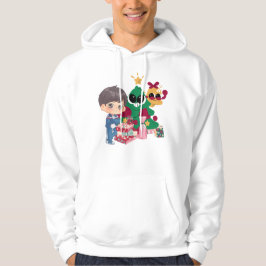 かわいいアニメ少年トラックスーツ クリスマスツリー 楽しい パーカ