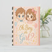 かわいいアニメ性リビール招待状.Oh Boy orgri 招待状 (スタンド正面)