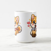 かわいいアニメ柴犬のタピオカティー コーヒーマグカップ (中央)