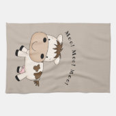 かわいいアニメ牛 キッチンタオル (横)