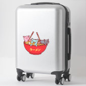 かわいいアニメ猫かわらおもしろいしいラ日本のーメン シール (スーツケース)