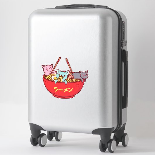 かわいいアニメ猫かわらおもしろいしいラ日本のーメン シール (スーツケース)
