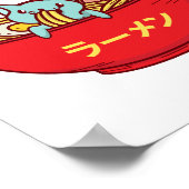 かわいいアニメ猫かわらおもしろいしいラ日本のーメン ポスター (角)