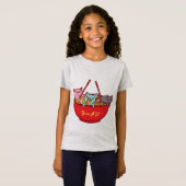 かわいいアニメ猫かわらおもしろいしいラ日本のーメン Tシャツ (正面フル)