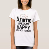 かわいいアニメ猫のジョークデザイン Tシャツ (正面)