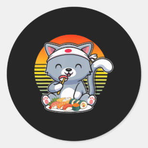 かわいいアニメ猫オタク日本のすしギフトガールズK ラウンドシール